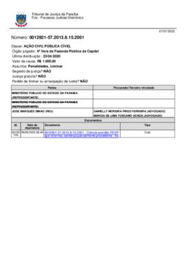 0012921-57.2013.8.15.2001 - Ciência acordão RESP que reformou sentença parcialmente procedente - ...